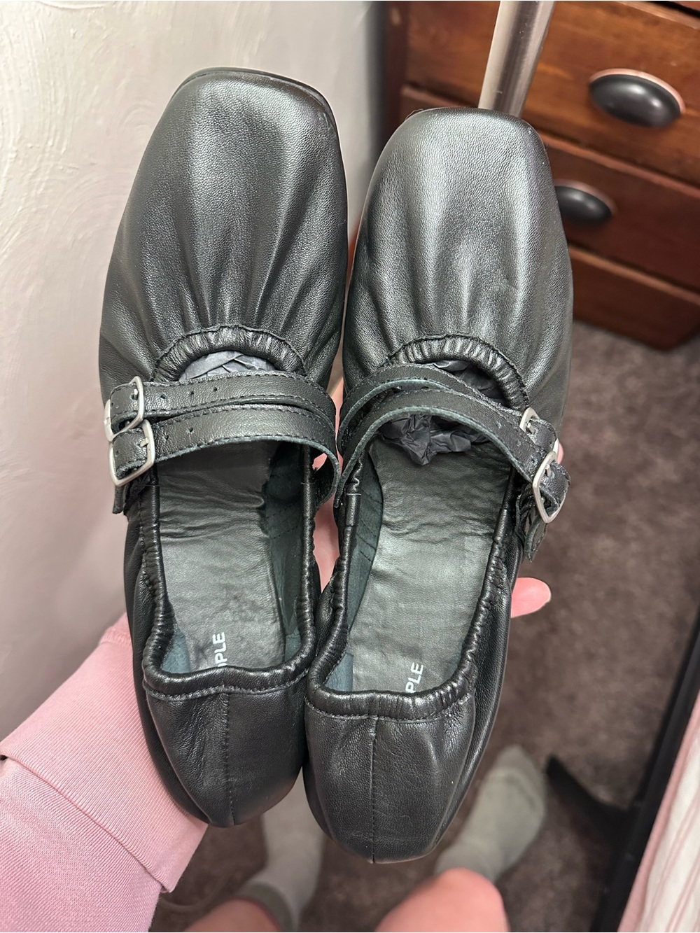 Black Double-Strap Mary Jane Flats - Picture 4 of 10